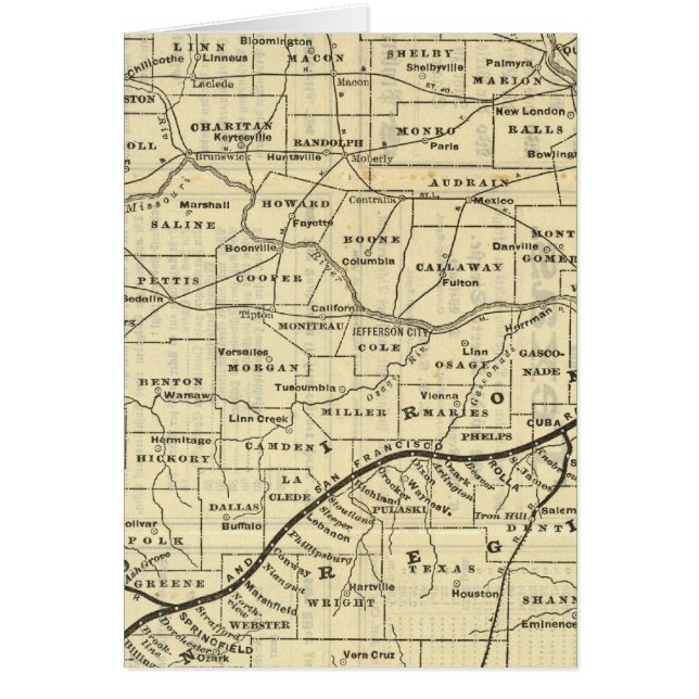 Cartão Mapa do Missouri 2 (Frente)