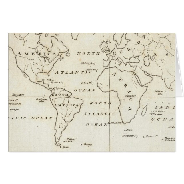 Cartão Mapa do Mundo (Frente Horizontal)
