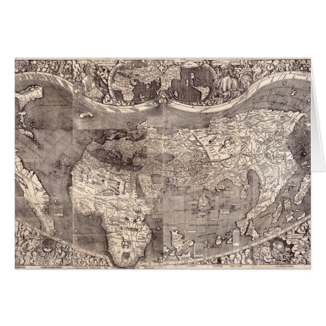 Cartão Mapa do mundo | 1507 (Frente Horizontal)