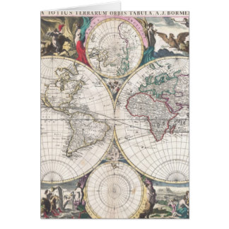 Cartão Mapa do Mundo de Bormeester em 1685