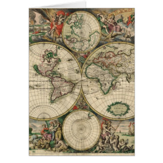 Cartão Mapa do mundo desde 1689