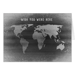 Cartão Mapa do mundo engraçado
