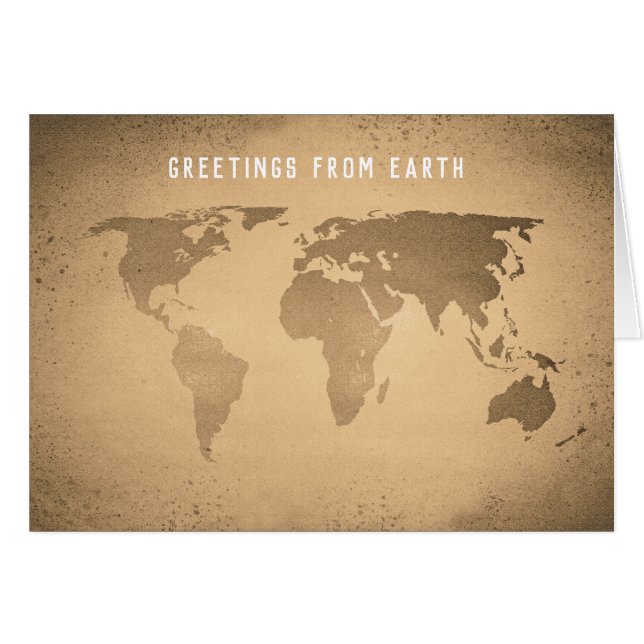 Cartão Mapa do mundo engraçado (Frente Horizontal)