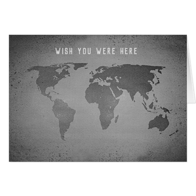 Cartão Mapa do mundo engraçado (Frente Horizontal)