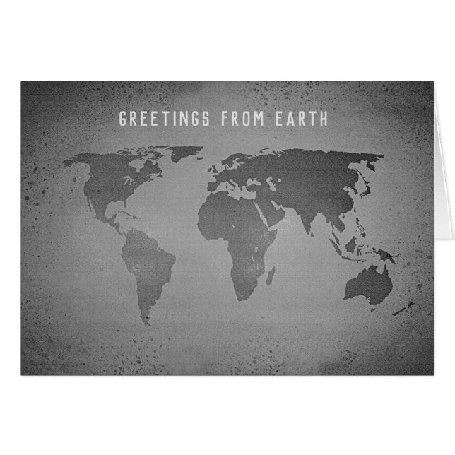 Cartão Mapa do mundo engraçado (Frente Horizontal)