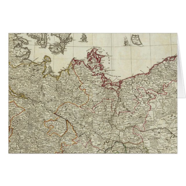 Cartão Mapa do Norte do Império da Alemanha (Frente Horizontal)