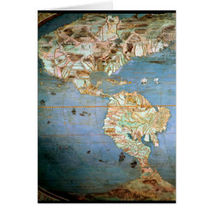 Cartão Mapa do norte e da Ámérica do Sul