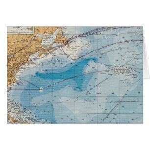 Cartão Mapa do Oceano Atlântico Norte