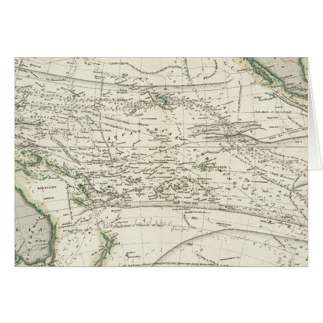 Cartão Mapa do Oceano Pacífico (Frente Horizontal)