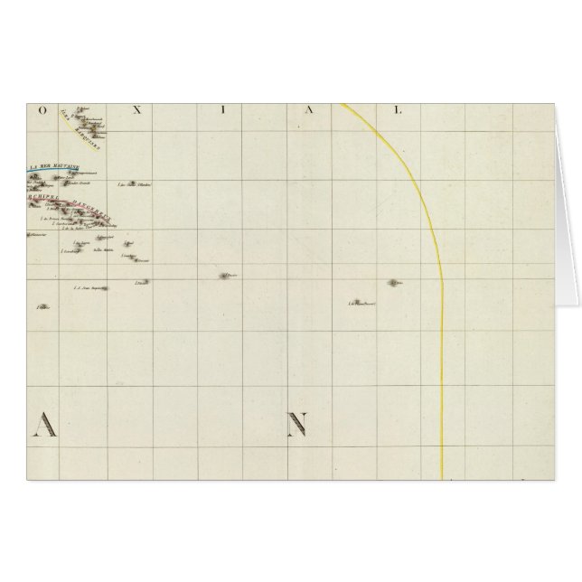 Cartão Mapa do Oceano Pacífico gravado (Frente Horizontal)