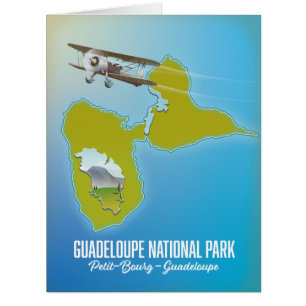 Cartão mapa do Parque Nacional da Guadeloupe