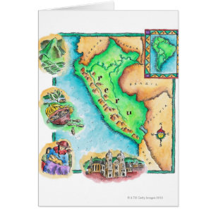 Cartão Mapa do Peru