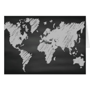 Cartão Mapa do quadro do mundo