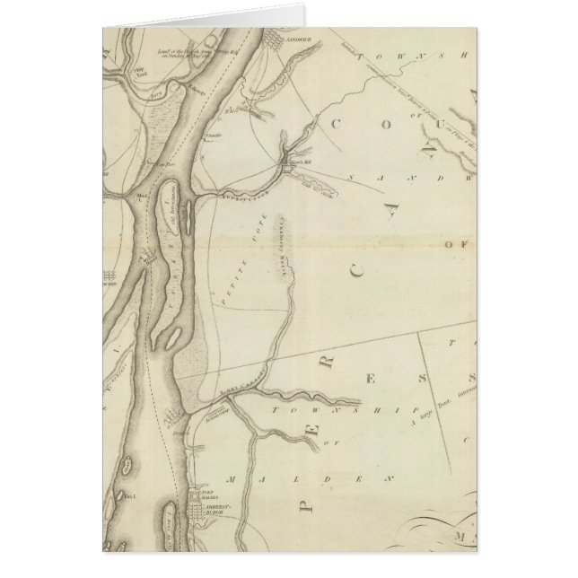 Cartão Mapa do Rio Detroit (Frente)