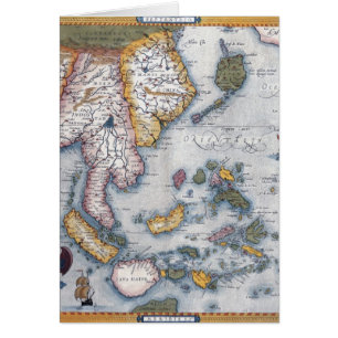 Cartão Mapa do século XVI de 3Sudeste Asiático e de