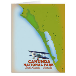 Cartão Mapa do sul da Austrália no Parque Nacional Canun