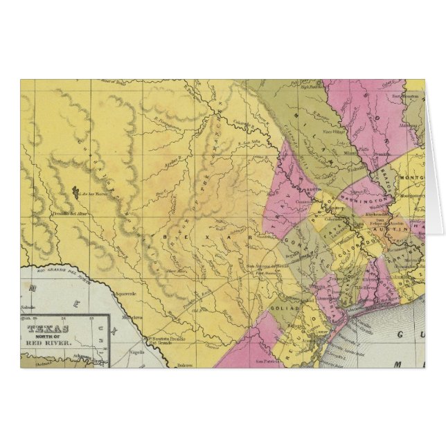 Cartão Mapa Do Texas (Frente Horizontal)