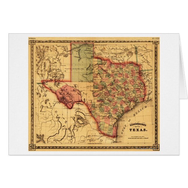 Cartão Mapa do TexasPanorâmica (Frente Horizontal)