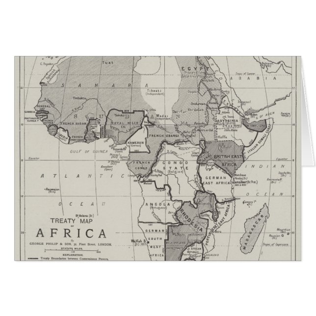 Cartão Mapa do Tratado de África (Frente Horizontal)