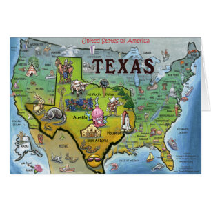 Cartão Mapa do TX USA