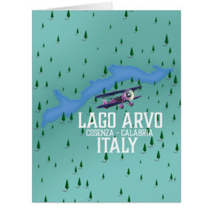 Cartão mapa do viagem de Italia do arvo do lago