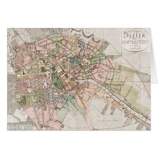 Cartão Mapa do vintage de Berlim (1811) (Frente Horizontal)