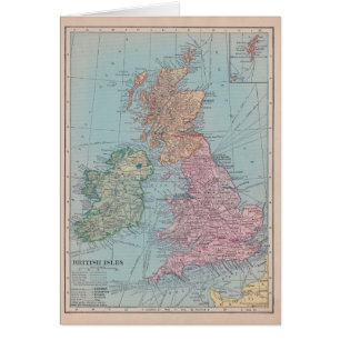 Cartão Mapa do vintage de Inglaterra