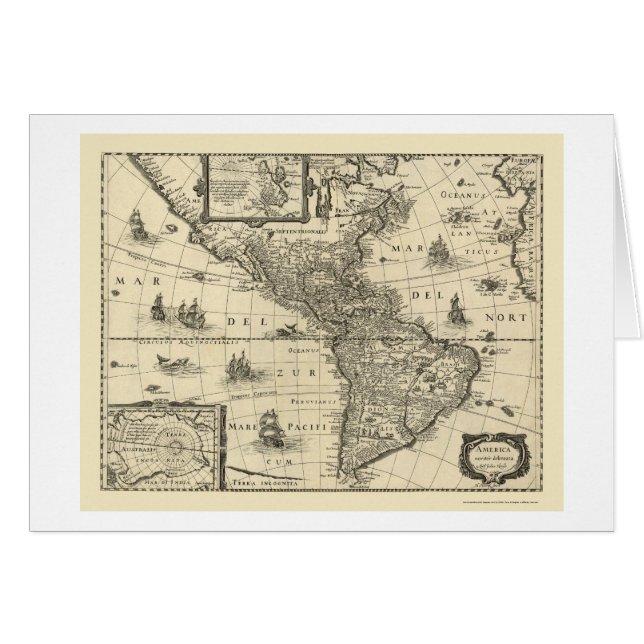 Cartão Mapa dos Americas por Hondio 1640 (Frente Horizontal)