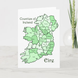 Cartão Mapa dos condados da Irlanda