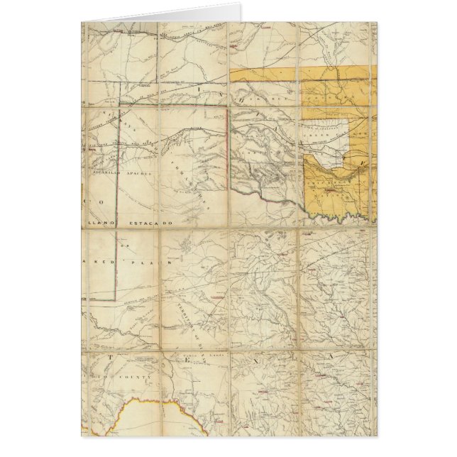 Cartão Mapa Dos Estados Do Kansas E Do Texas (Frente)