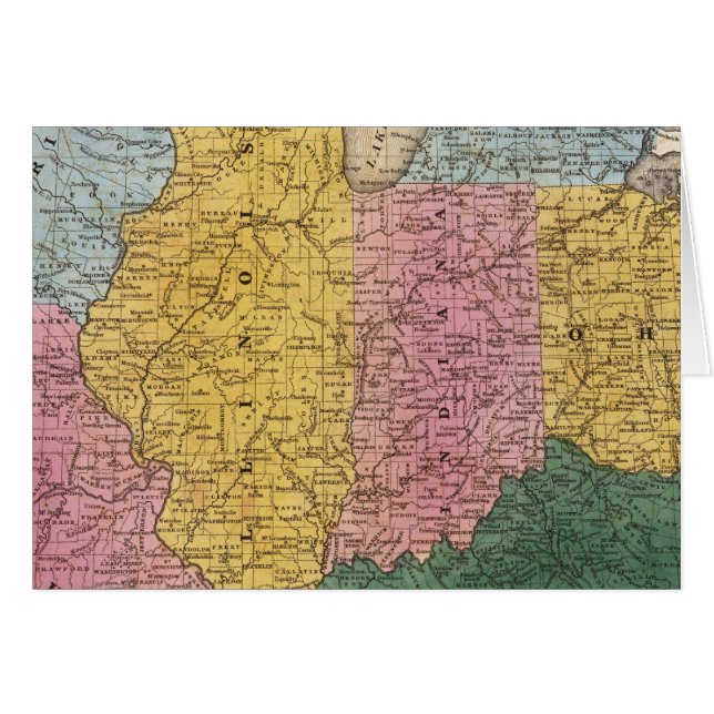 Cartão Mapa dos Estados Ocidentais (Frente Horizontal)