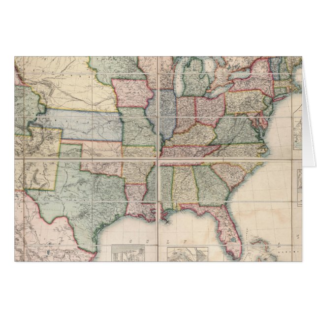 Cartão Mapa dos Estados Unidos 3 (Frente Horizontal)