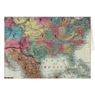 Cartão Mapa Dos Estados Unidos, Canadá E México