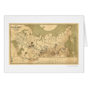 Cartão Mapa dos metais preciosos 1890 de império de russ