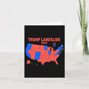 Cartão Mapa Eleitoral 2024 Trump 312 Deslizamento
