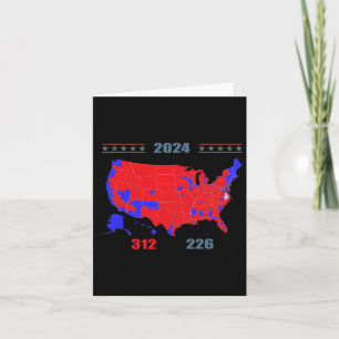 Cartão Mapa Eleitoral 2024 Trump 312 Red 2024 Res Eleitor