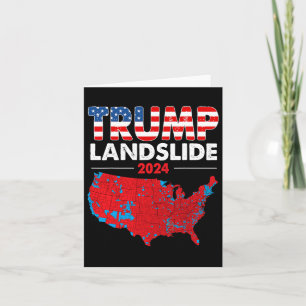Cartão Mapa Eleitoral 2024 Trump Deslizando Mães Vermelha