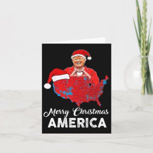 Cartão Mapa eleitoral de Trump Papais noeis de Natal Feli
