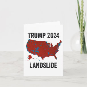 Cartão Mapa Eleitoral Trump Landslide 2024 Funny Pro Trum