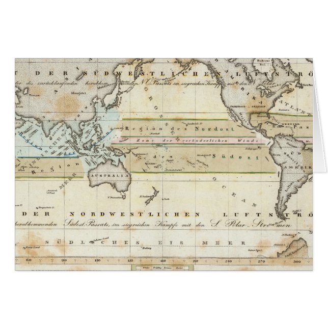 Cartão Mapa eólico da Terra (Frente Horizontal)