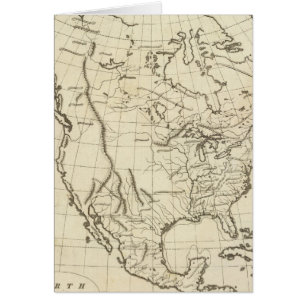 Cartão Mapa-esboço da América do Norte
