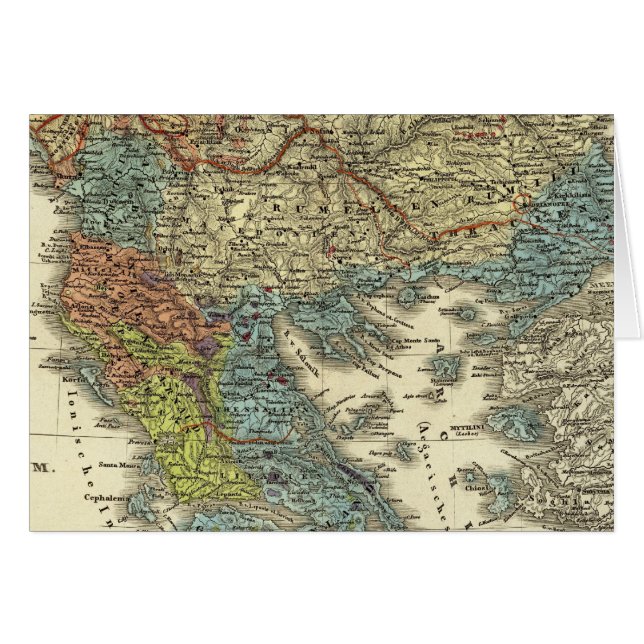 Cartão Mapa etnográfico do Império Otomano (Frente Horizontal)