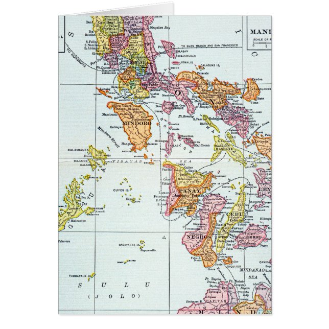CARTÃO MAPA: FILIPINAS, 1905 (Frente)