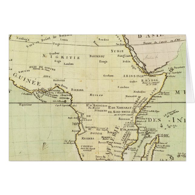 Cartão Mapa físico da África (Frente Horizontal)