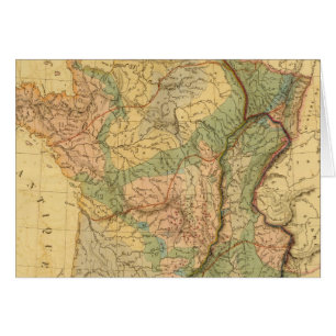 Cartão Mapa físico-mineralógico da França