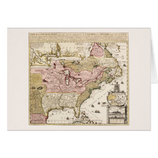 Cartão Mapa francês medieval do Quebec/Nouvelle-França - 