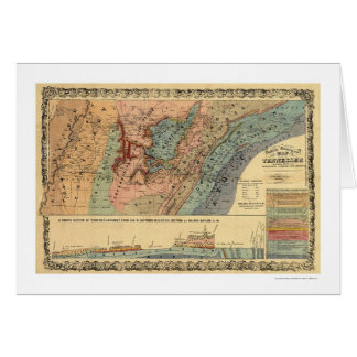 Cartão Mapa Geological 1866 de Tennessee