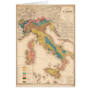 Cartão Mapa Geological de Italia por H. de Collegno