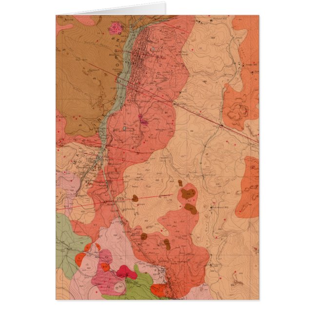 Cartão Mapa Geológico do Distrito de Washoe (Frente)
