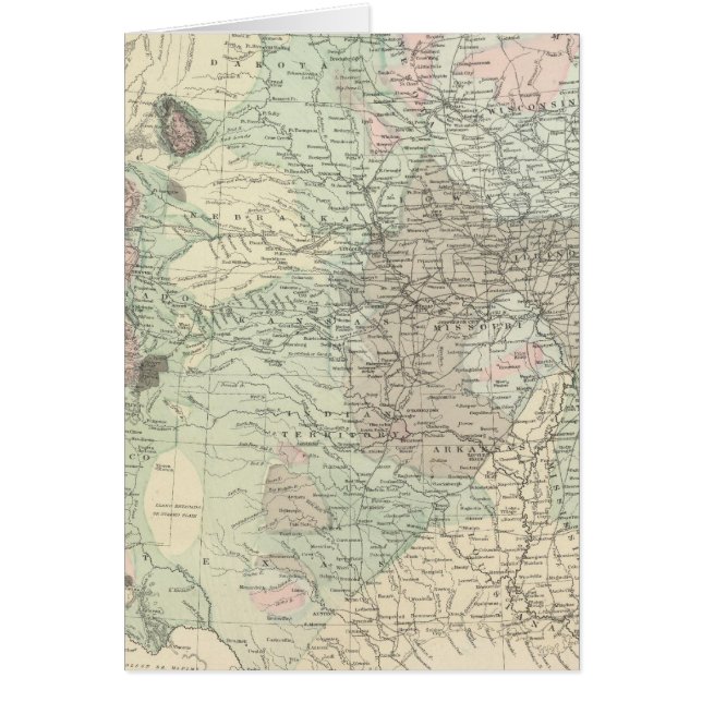 Cartão Mapa Geológico dos Estados Unidos (Frente)